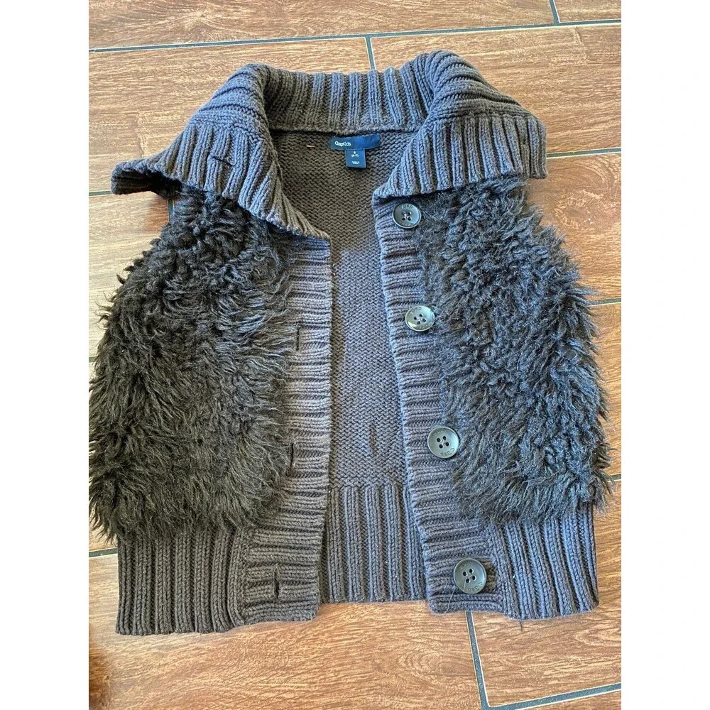 Gap kids brown vest fur sz 6-7 wolf zombie halloween